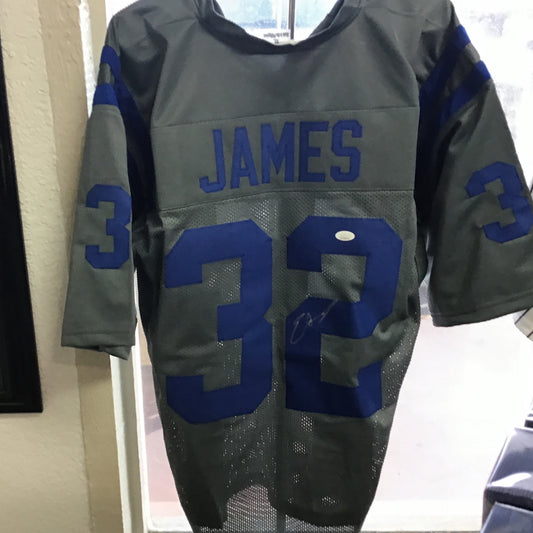Edgerrin James auto signed Grey Jersey #32 JSA authenitcation