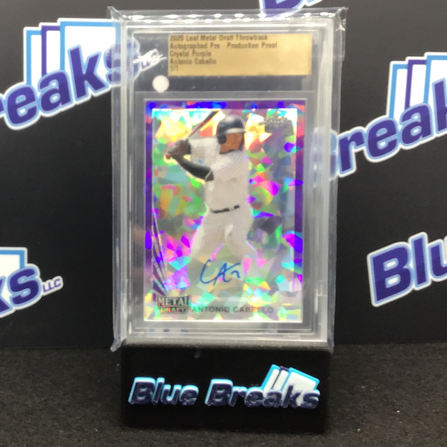 2020 Leaf Metal Draft Throwback - Antonio Cabello - Autographed Pre Production proof - Crystal Purple - 1/1
