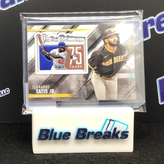 2022 Topps Update Commemorative Jackie Robinson Day Patch Fernando Tatis Jr #SEP-FTJ Padres