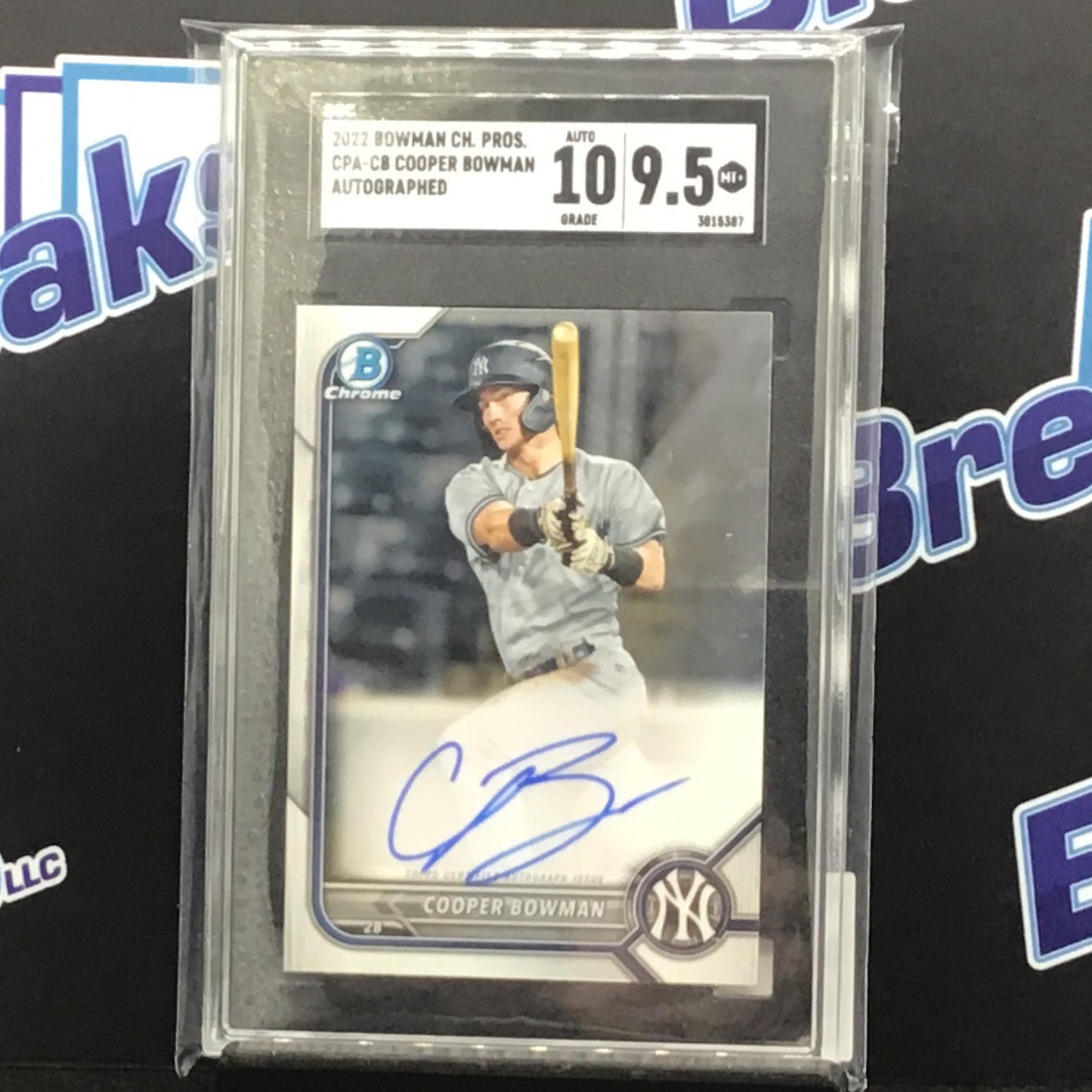 2022 Bowman Chrome Prospects Cooper Bowman auto #CPA-CB SGC 9.5 / 10 Yankees