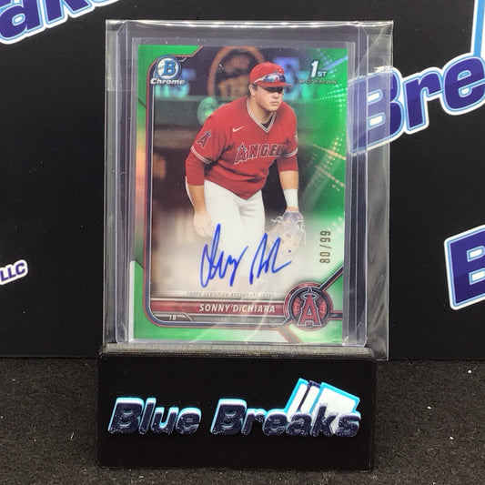 2022 Bowman Chrome 1st Bowman green Sonny DiChiara auto 80/99 #CDA-SD Angels