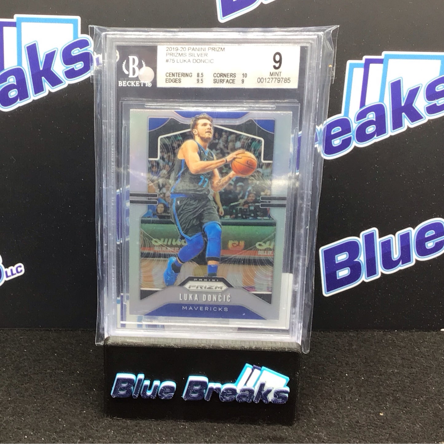 2019-20 Panini Prizm Prizms Silver Luka Doncic #75 Beckett 9 Mavericks