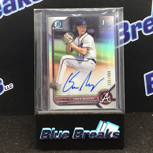 2022 Bowman Chrome 1st Bowman refractor Owen Murphy 330/499 #CDA-OM Braves