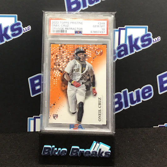 2022 Topps Pristine Orange Refractor Oneil Cruz 11/25 #248 PSA 10 Pirates