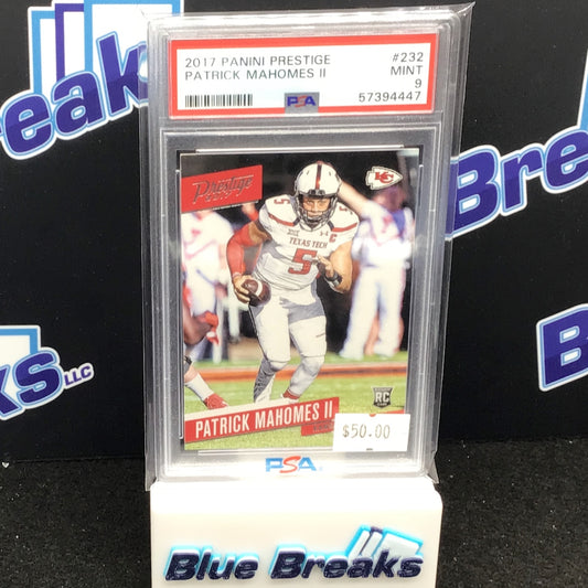 2017 Panini Prestige Patrick Mahomes #232 PSA 9 Chiefs