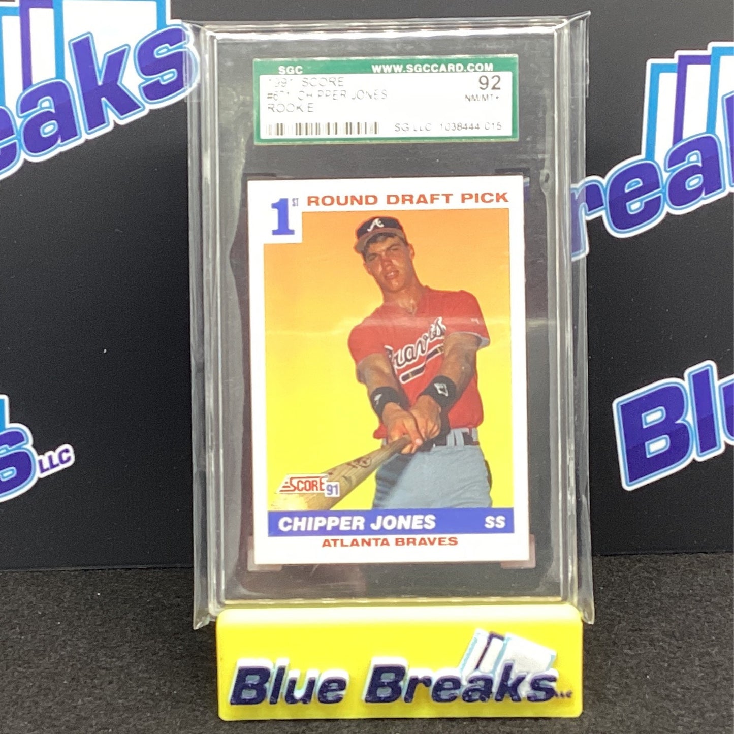 1991 Score Chipper Jones #671 SGC 92