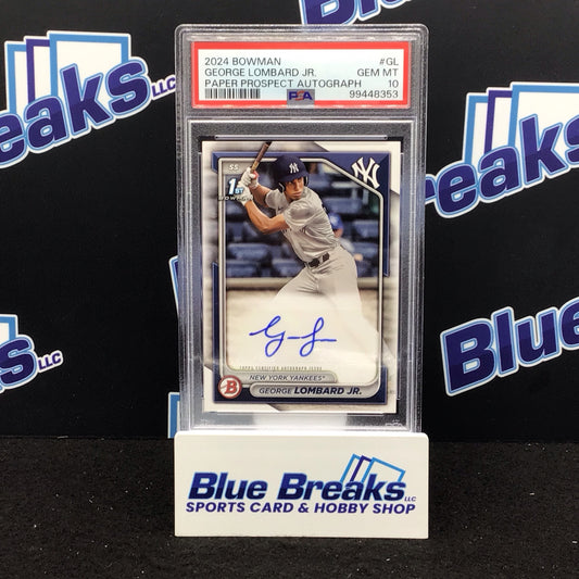 2024 Bowman Paper Prospect 1st Bowman George Lombard Jr auto #PPRA-GL Yankees