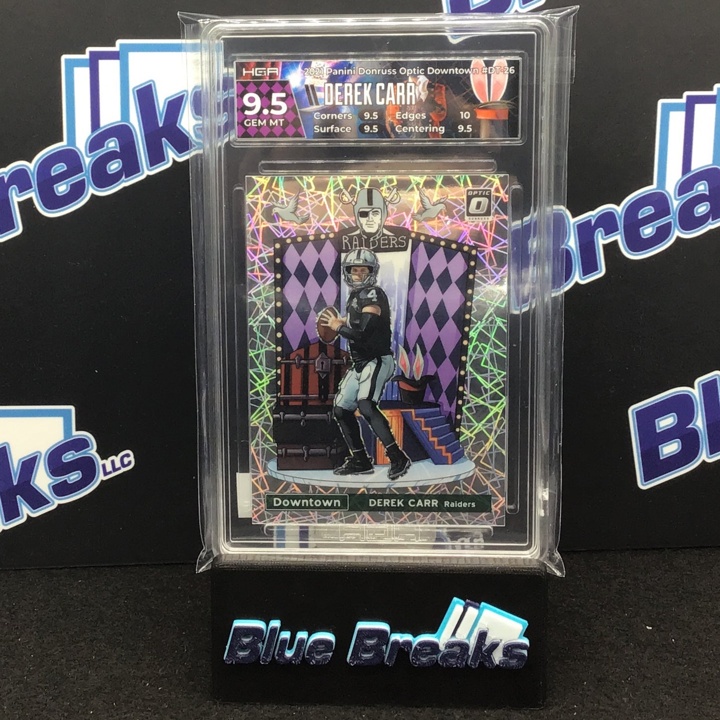 2021 Panini Donruss Optic Downtown - Derek Carr - HGA 9.5 - Raiders