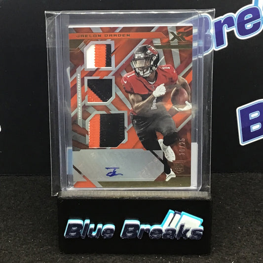 2021 Panini Xr Jaelon Darden triple patch auto 10/25 RC #235 Buccaneers