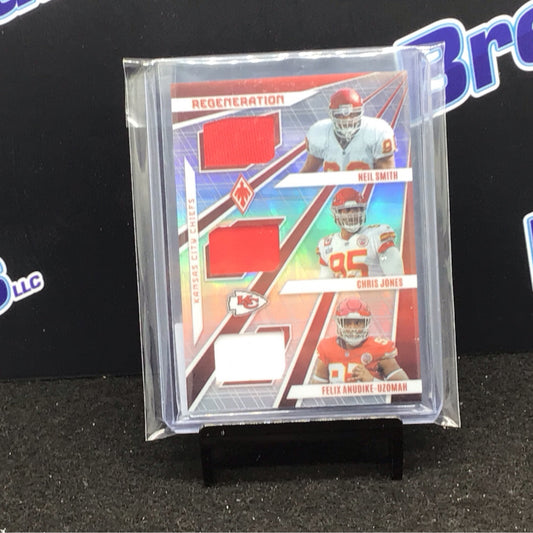 2023 Panini Phoenix Regeneration Smith Jones Anudike-Uzomah triple relic 092/150 #REG-7 Chiefs