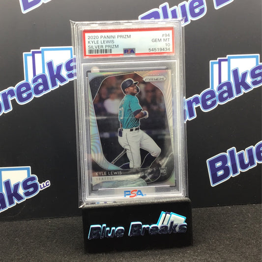 2020 Panini Prizm Silver Prizm Kyle Lewis #94 RC PSA 10 Mariners