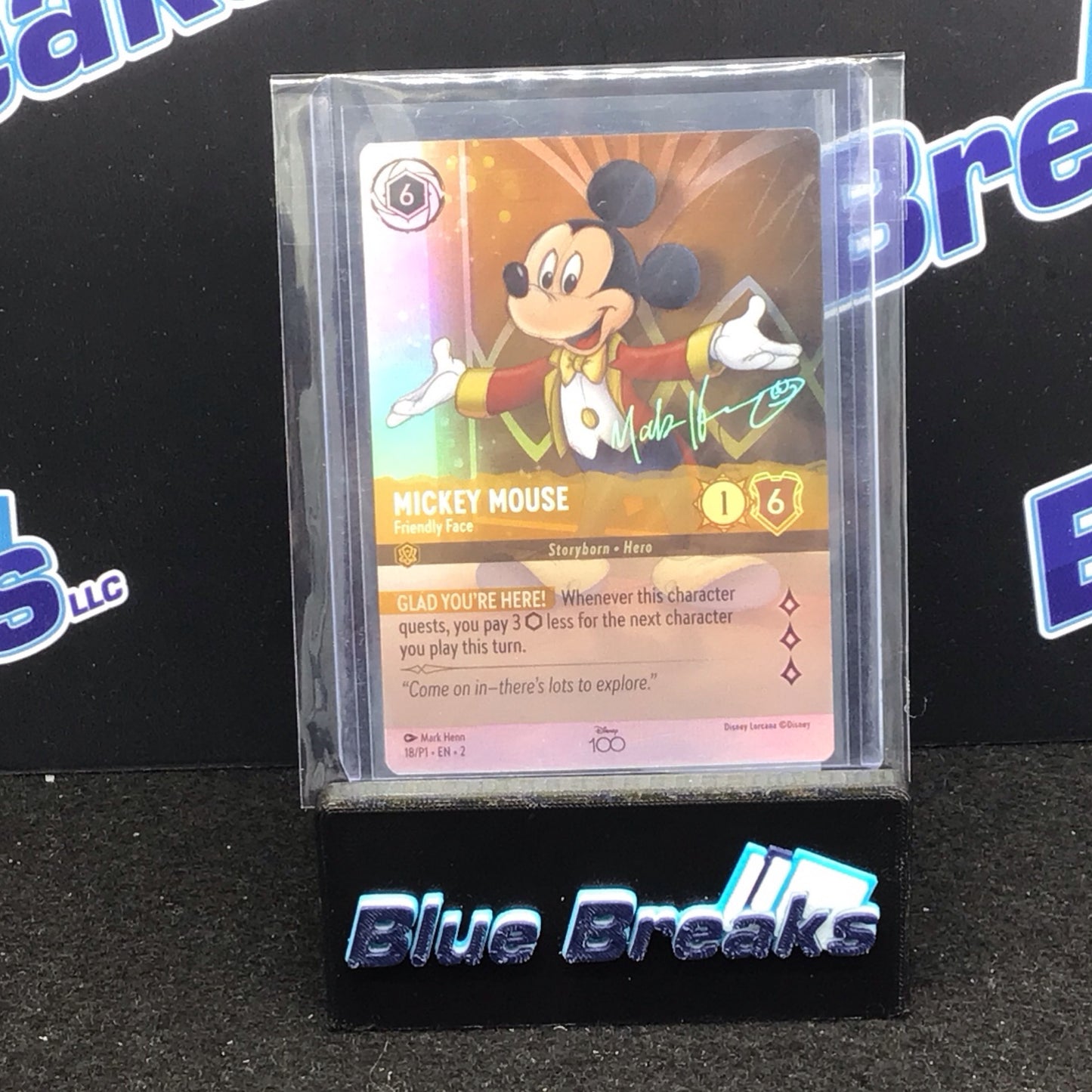 2023 Disney Lorcana D100 Mickey Mouse Friendly Face #18/P1