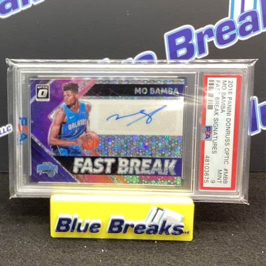 2018 Panini Donruss Optic - Mo Bamba - Fast Break Signatures - #MBB - Orlando Magic - PSA 9