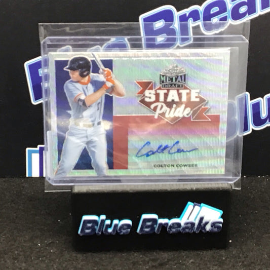 2021 Leaf Metal Draft State Pride Colton Cowser auto #SP-CC1 Orioles