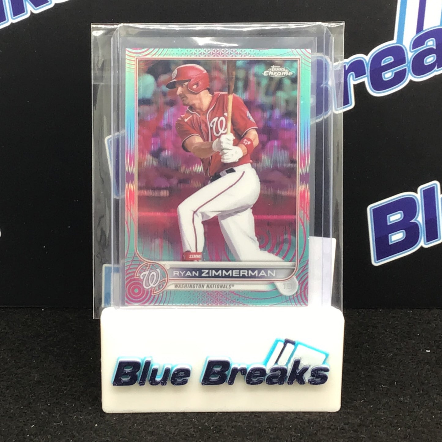 2022 Topps Chrome Sonic Aqua/Pink Refractor Ryan Zimmerman 143/199 #108 Nationals