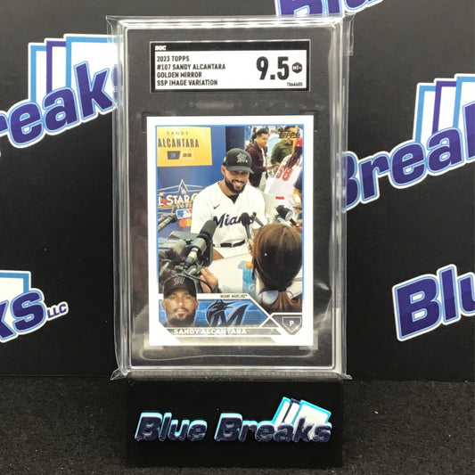 2023 Topps Series 1 Gold Mirror Image Variation SSP Sandy Alcantara #107 SGC 9.5 Marlins