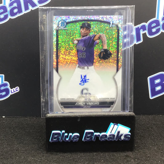 2023 Topps - Jordy Vargas - Colorado Rockies - CAP-JVG - Speckle - 5/299