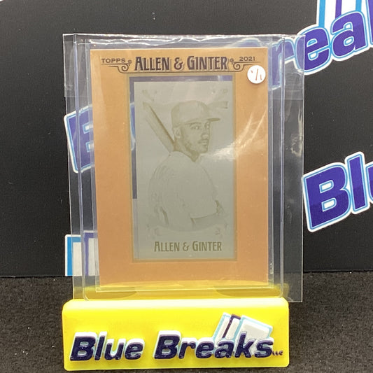 2021 Allen & Ginter - Cody Bellinger - Yellow Printing Plate - Low Angeles Dodgers - 1/.1