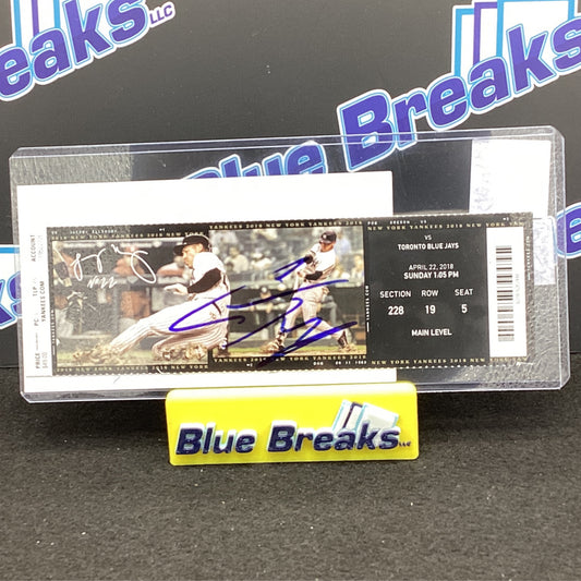 2018 New York Yankees Ticket Gleyber Torres auto JSA certified AG05020
