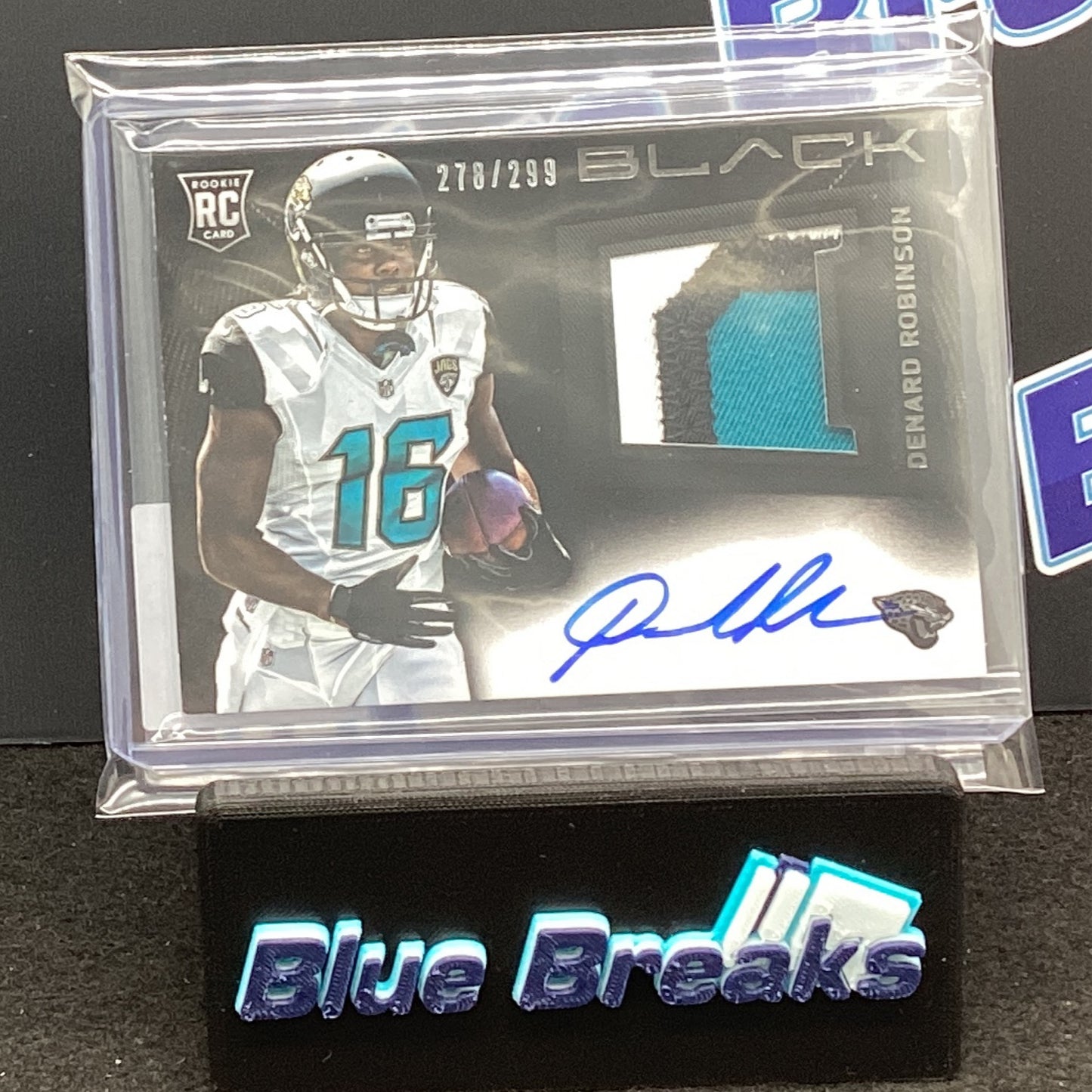 2013 Panini Black Denard Robinson relic auto RC 278/299 RC #206 Jaguars