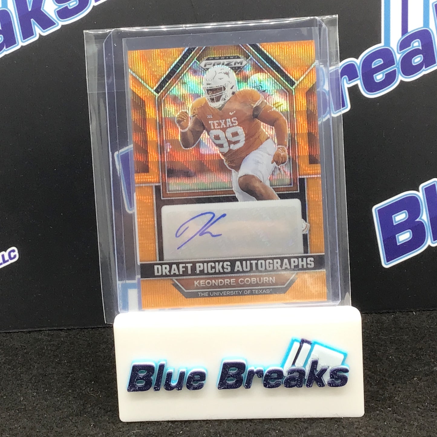 2023 Panini - Prizm Draft Picks - Keondre Coburn - auto - Orange - 75/75 - Texas Longhorns