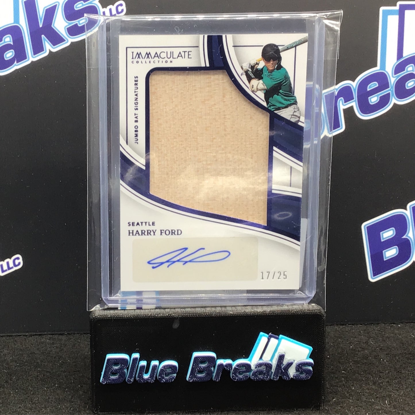 2023 Panini Immaculate Harry Ford Jumbo Bat Signatures Harry Ford 17/25 #JBS-JF Mariners