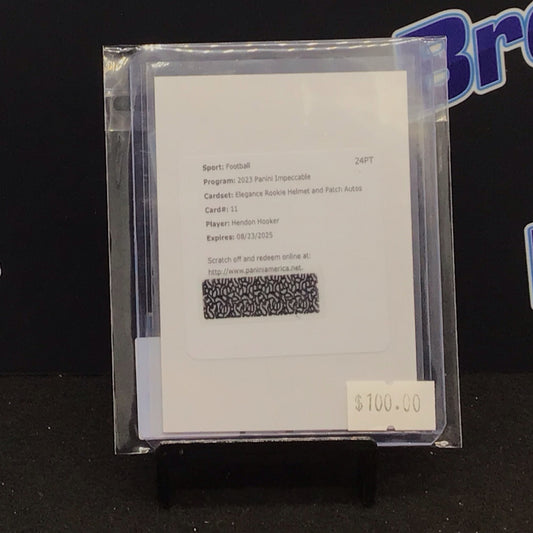 2023 Panini Impeccable Elegance Rookie Helmet and Patch auto Redemeption /40 Hendon Hooker #11 Lions