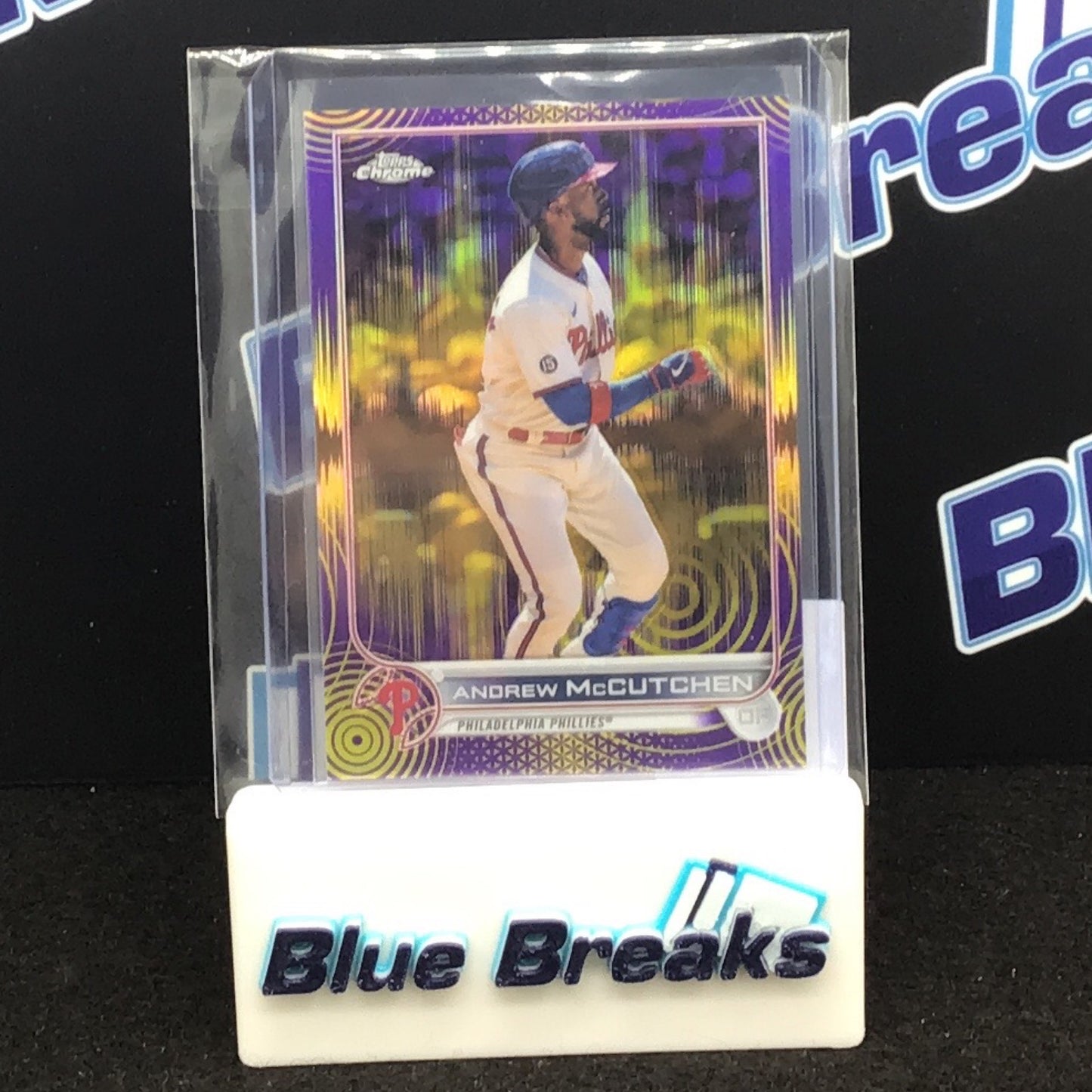 2022 Topps Chrome Purple Yellow Sonic Pulse Andrew McCutchen 274/299 #153 Phillies
