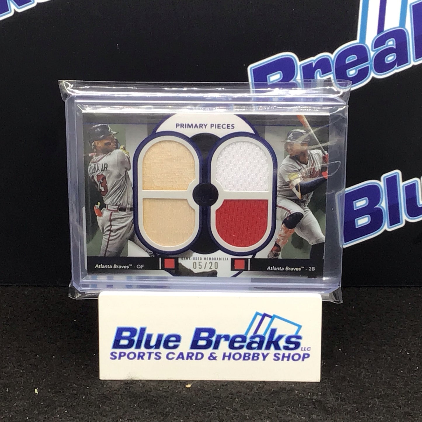 2024 Topps Museum dual-player primary pieces quad relic Ronald Acuna Jr Ozzie Albies 05/20 #DPQR-AAL