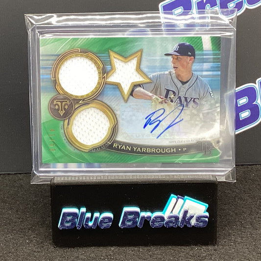 2019 Topps Triple Threads Ryan Yarbrough auto triple relic 41/50 #RFPAR-RY Rays