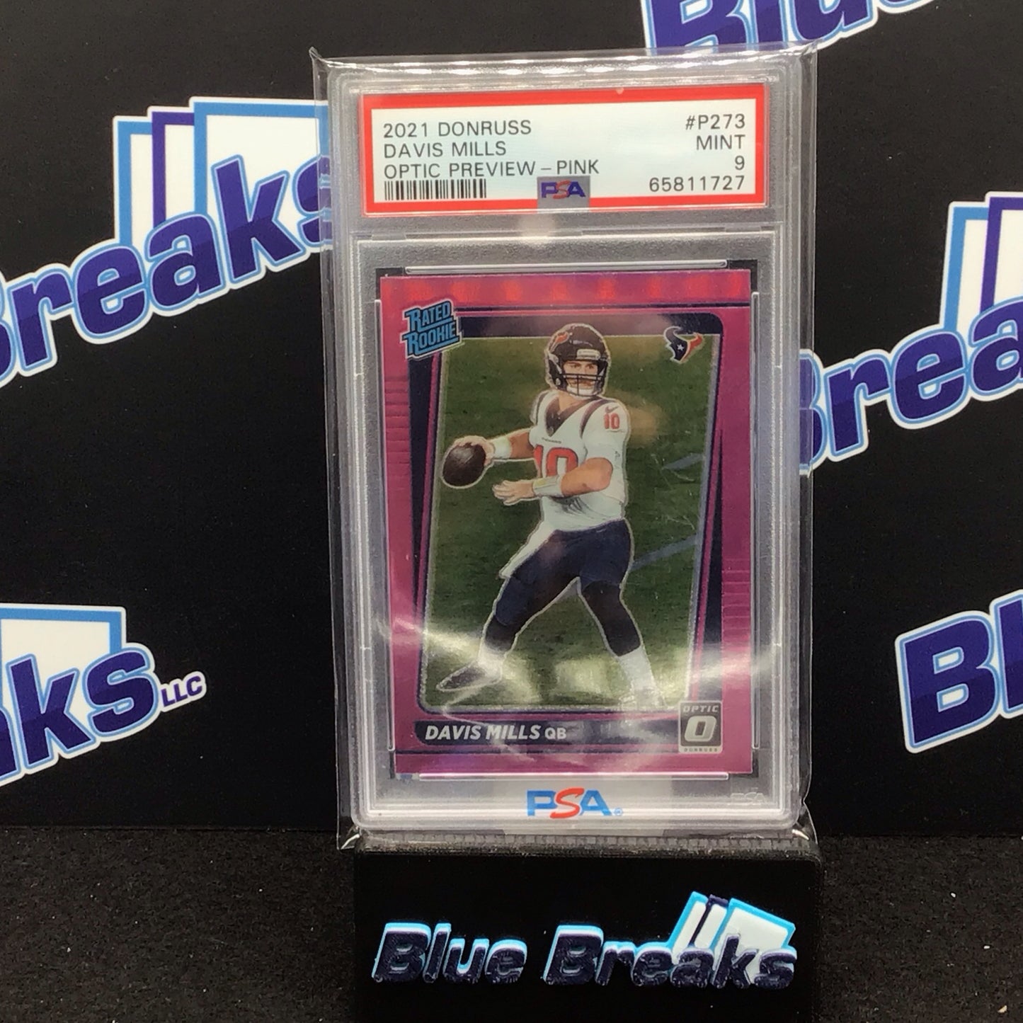 2021 Panini Donruss Optic Preview Pink Davis Mills #P-273 PSA 9 Texans