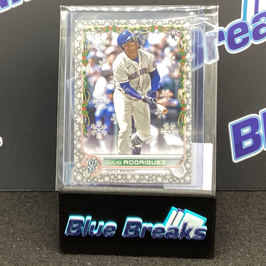 2022 Topps Holiday Mega Julio Rodriguez SP Metallic Snowflake #HW44 Mariners