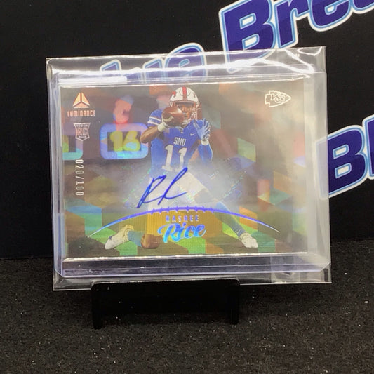 2023 Panini Luminance Rashee Rice auto RC 020/100 #190 Chiefs