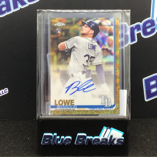 2019 Topps Chrome Gold Wave Brandon Lowe auto 07/50 RC #RA-BL Rays