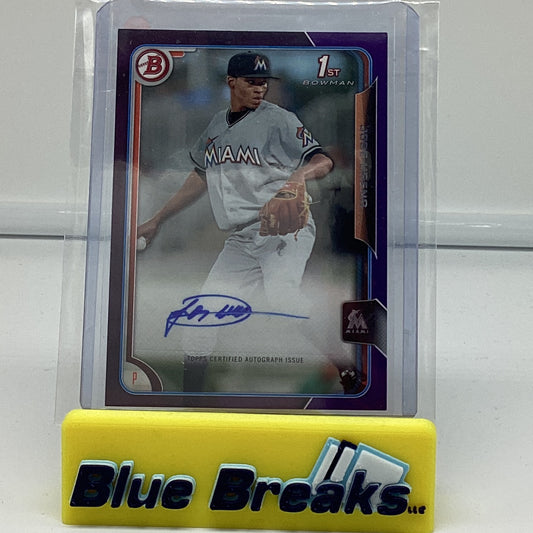 2015 Bowman Purple Jose Urena auto 18/250 #PA-JU Marlins