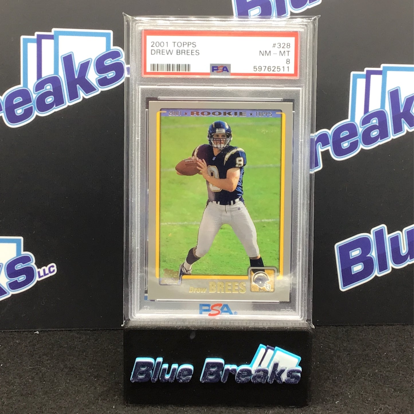 2001 Topps - Drew Brees - #328 - PSA 8 - San Diego Chargers