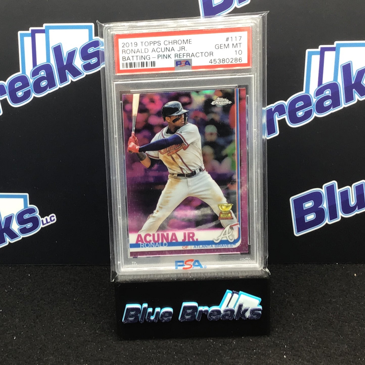 2019 Topps Chrome Batting Pink Refractor Ronald Acuna Jr #117 PSA 10 Braves