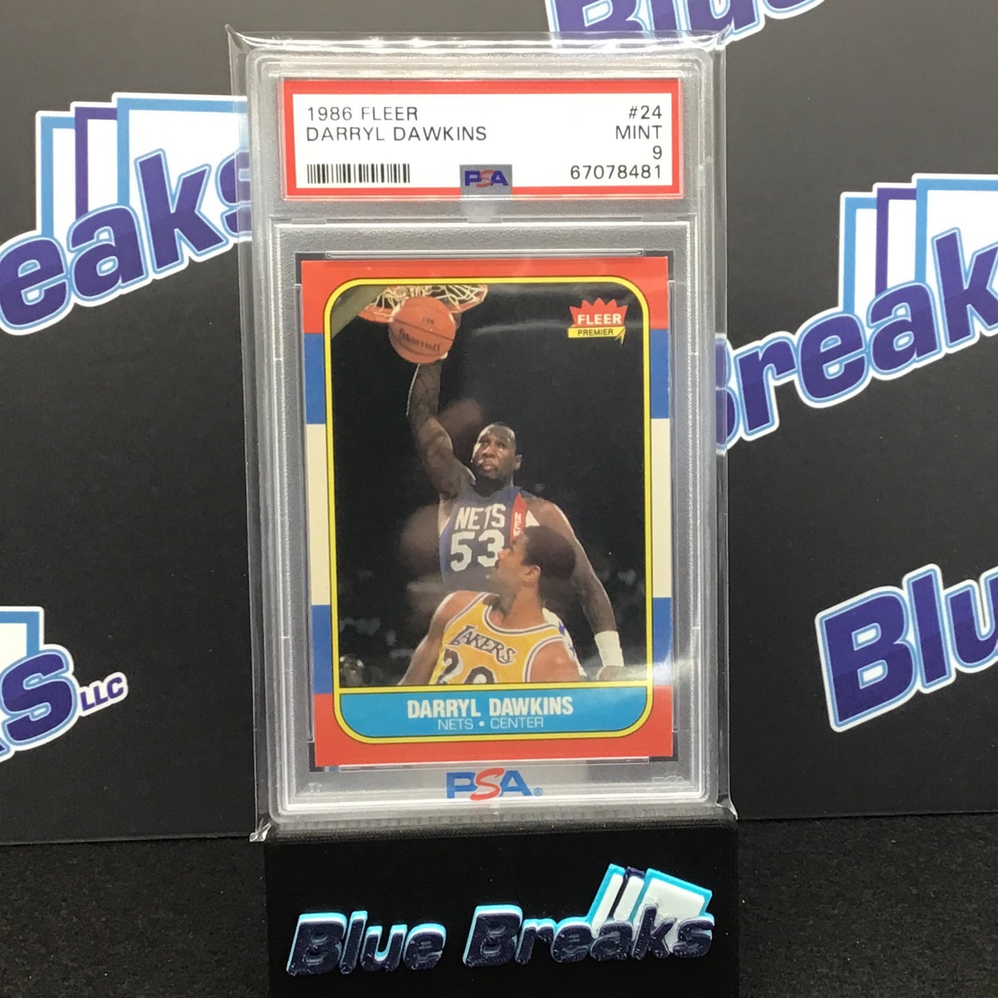 1986 Fleer - Darryl Dawkins - Nets - #24 - PSA 9