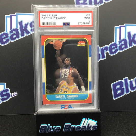 1986 Fleer - Darryl Dawkins - Nets - #24 - PSA 9