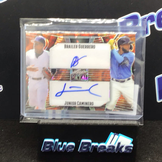 2023 Leaf Metal Cracked Ice Dual Auto Junior Caminero Brailer Guerrero 1/6 #DA-5 - Tampa Bay Rays