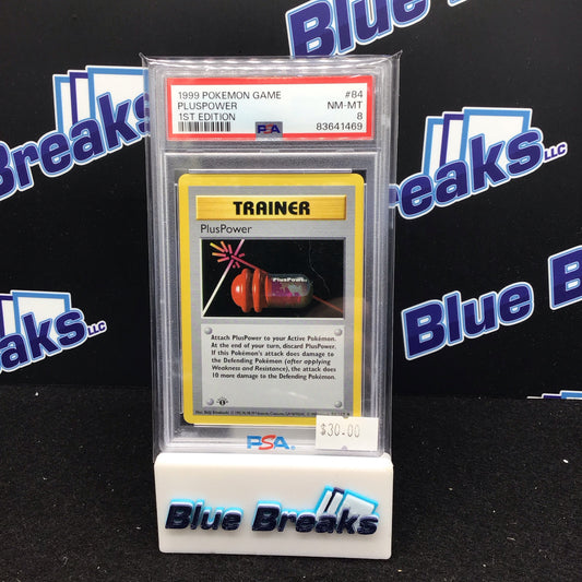 1999 Pokémon Game 1st Edition Pluspower #84 PSA 8