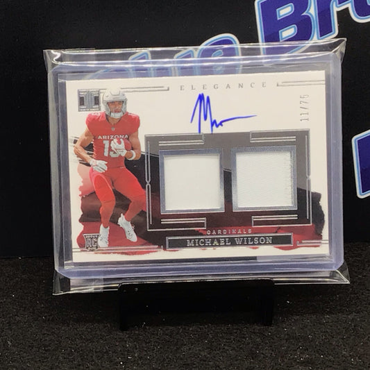 2023 Panini Impeccable Elegance Michael Wilson auto relic 11/75 RC #27 Cardinals