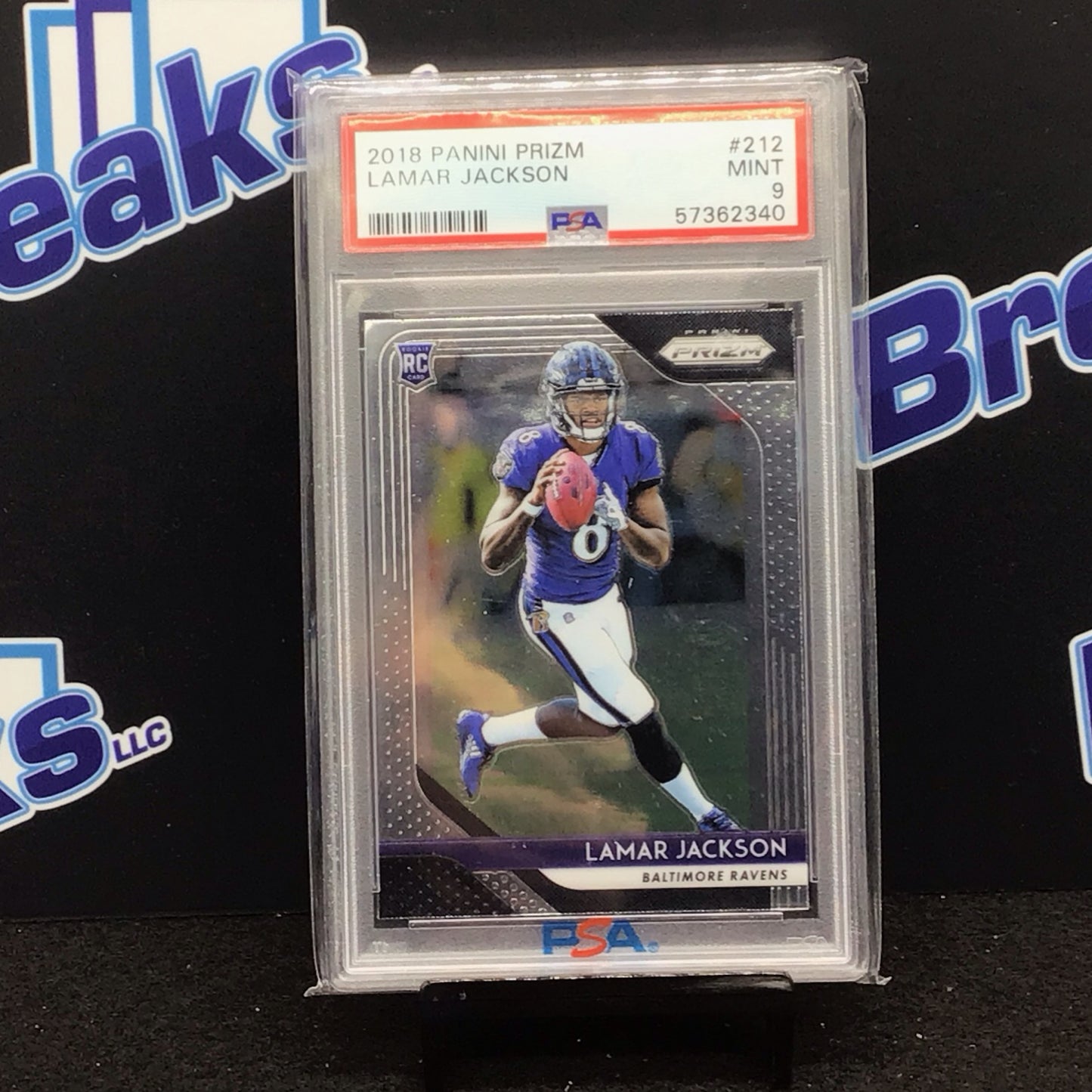 2018 Panini Prizm Lamar Jackson #212 PSA 9 Ravens