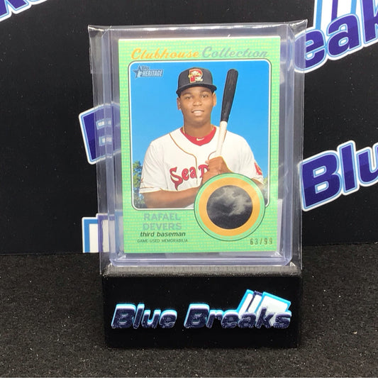 2017 Topps Heritage Clubhouse Collection Rafael Devers 63/99 Relic #CCR-RDX Red Sox