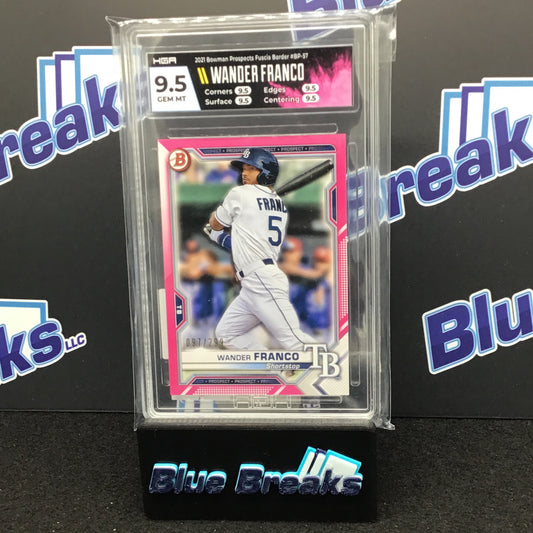 2021 Bowman Prospects Fuscia Border Wander Franco 097/299 #BP-57 HGA 9.5 Rays