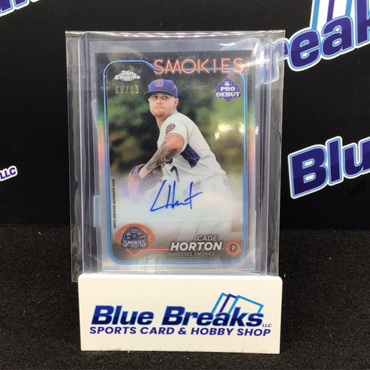 2024 Topps Chrome Pro Debut Cade Horton auto 68/99 #PDC-74 Tennessee Smokies/Chicago Cubs