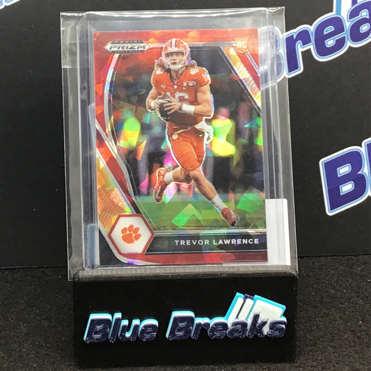2021 Panini Prizm Draft Picks Red Cracked Ice Trevor Lawrence RC #106 Tigers / Jaguars