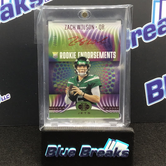 2021 Panini Illusions Rookie Endorsements Zach Wilson 29/75 RC #RE-2 Jets