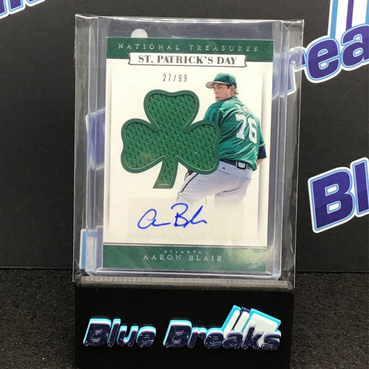 2016 Panini - National Treasures - Aaron Blair - Atlanta Braves - 27/99 - Auto