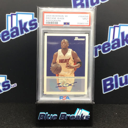 2009 Bowman 48 Dwayne Wade auto #48A-DW PSA 9 Heat